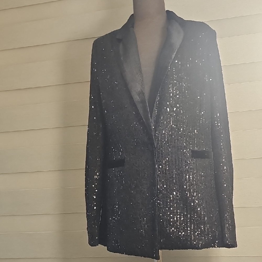 Tracy Evans Black Sequin Blazer